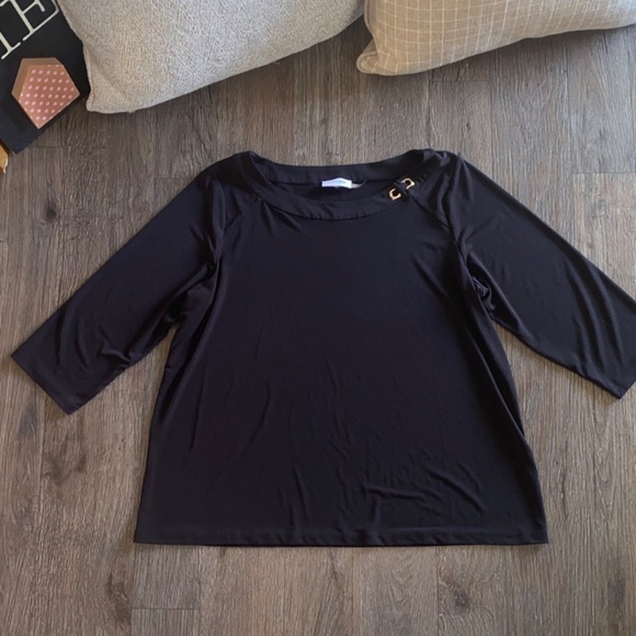 Calvin Klein size 0X black blouse top - Picture 11 of 12